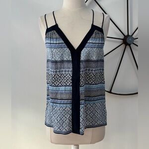Ramy Brook blue bohemian print strappy tank top XS